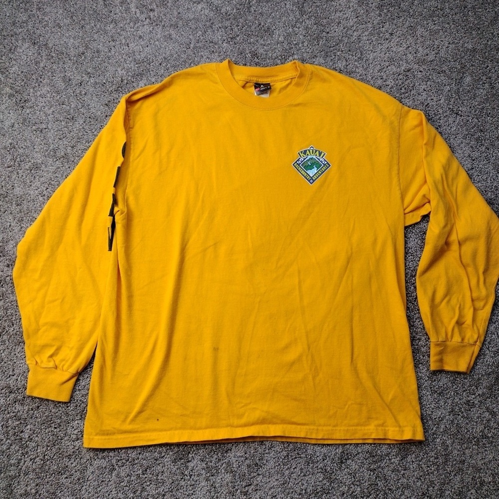 Kaua'i Backcountry Adventures Graphic T Shirt Gold Long Sleeve SZ XL Y2K Travel
